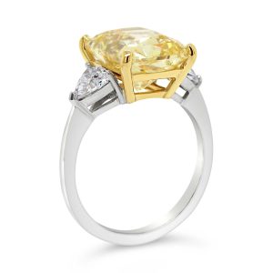 4ct Yellow Center with White Trillion Sides