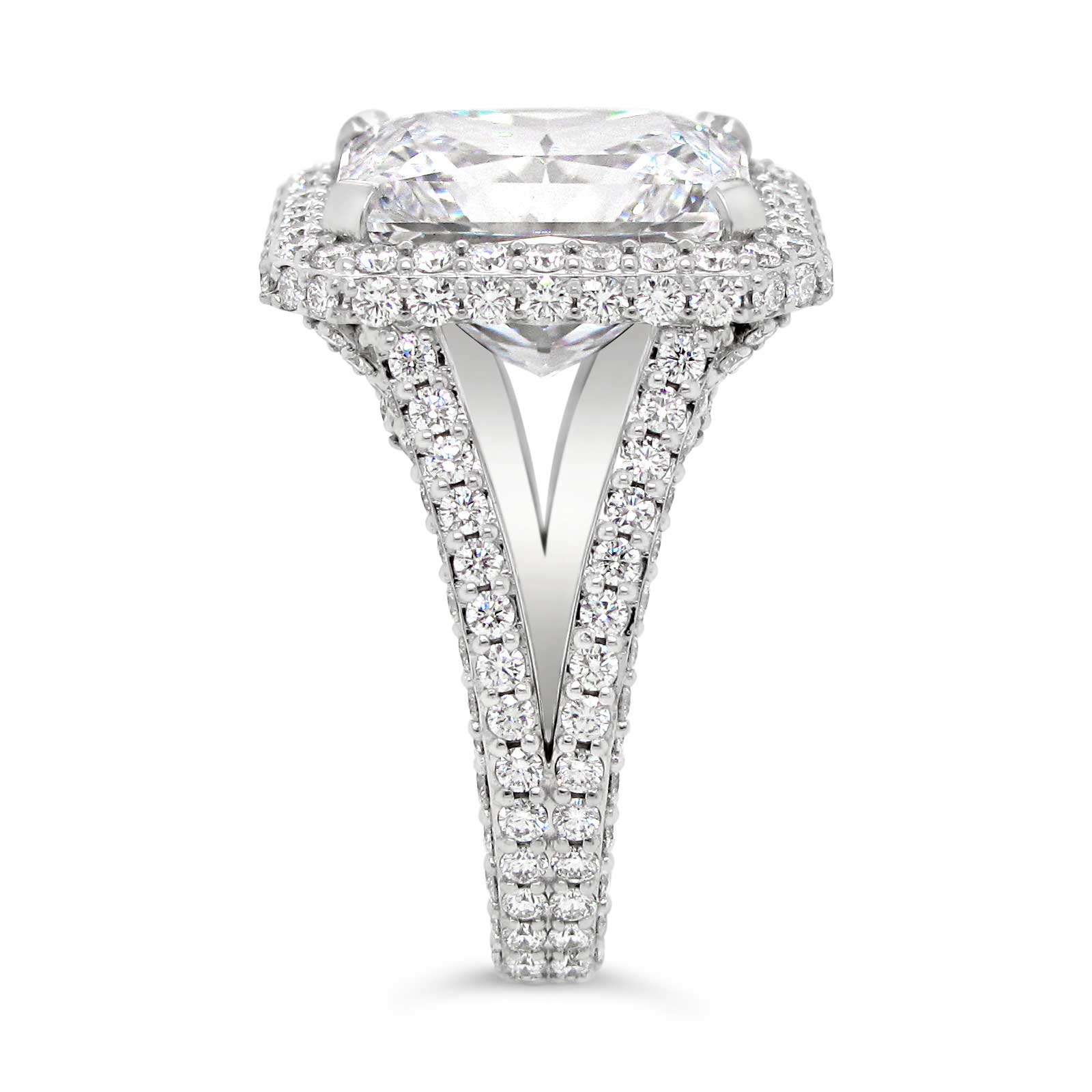 6ct Radiant Cut and Diamond Ring
