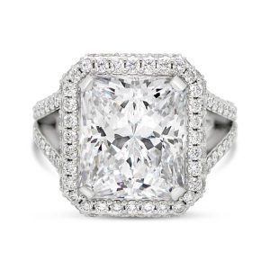 6ct Radiant Cut and Diamond Ring