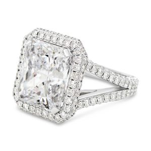 6ct Radiant Cut and Diamond Ring