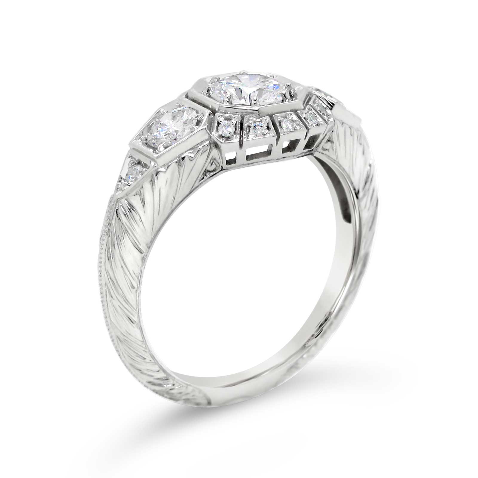 Custom Vintage Style Diamond Ring