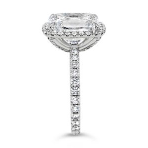 3.5ct radiant cut with diamond halo and shank