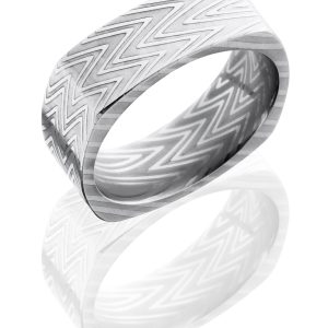 Damascus steel zebra pattern euro square band LB406