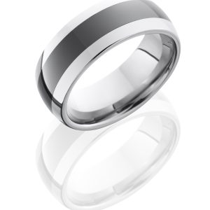Lashbrook Ceramic and tungsten 8mm domed band LB704