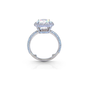 Lab grown diamond and pave engagement ring